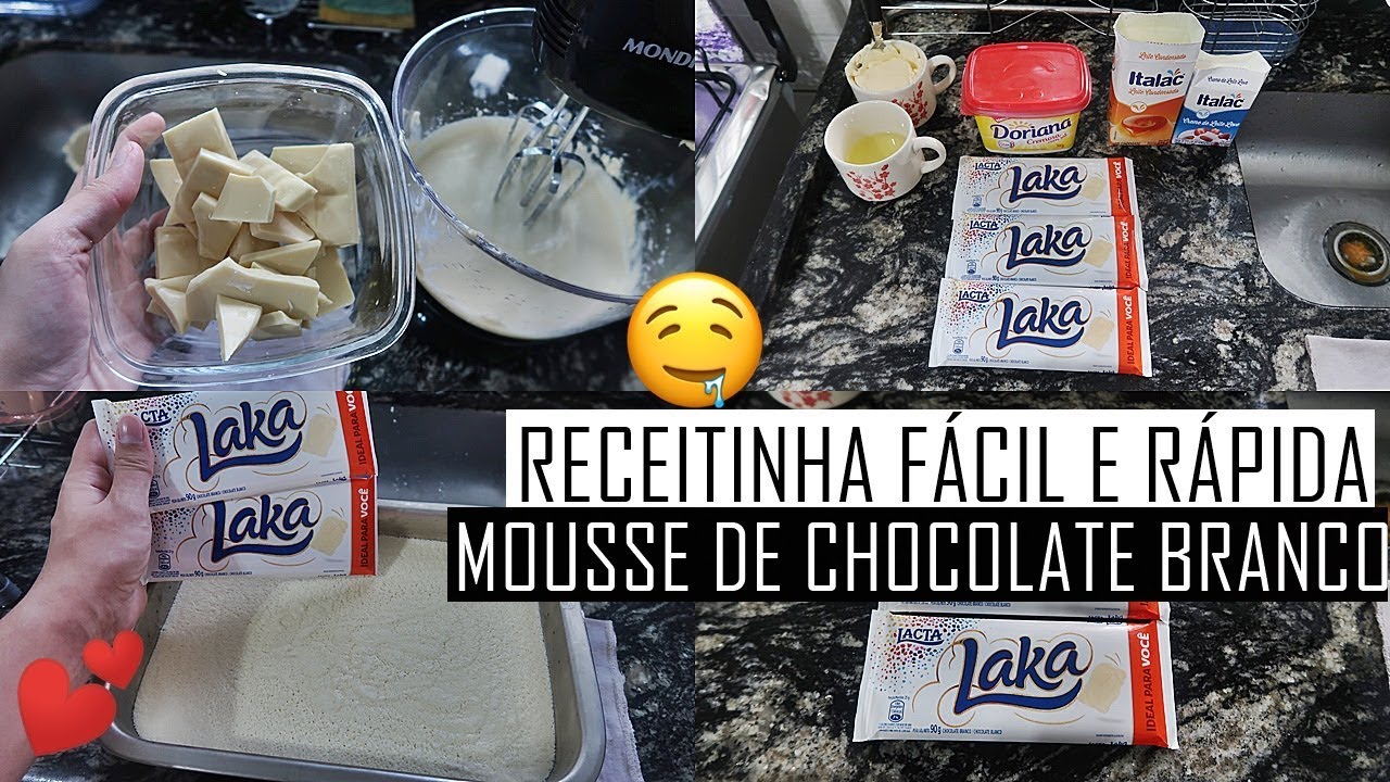 RECEITA: MOUSSE DE CHOCOLATE BRANCO | UMA DELICIA FÁCIL E RÁPIDA DE FAZER