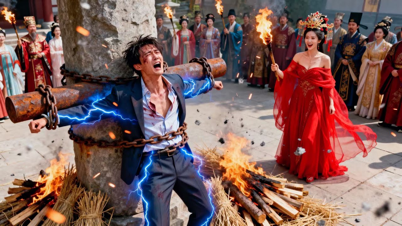 Burned alive as an outcast, the poor youth awakens the system and ascends to godhood—crowds stunned.