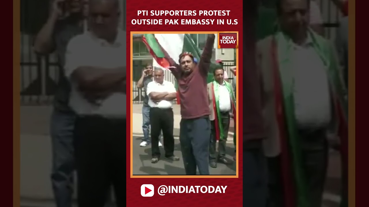PTI Supporters Protest Outside Pakistan Embassy In Washington DC