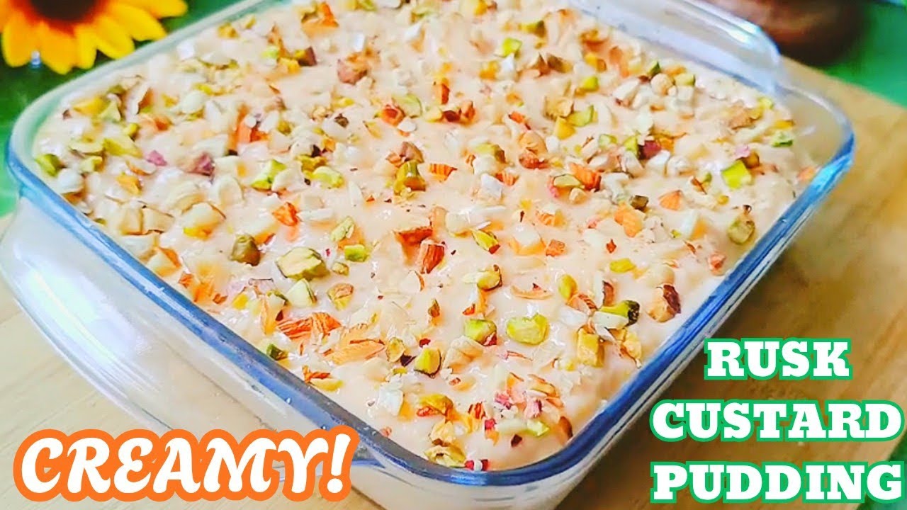 Creamy Rusk Custard Pudding 😍 | Cold Dessert Recipe #pudding #goanyoutuber #custard #toast #dessert 