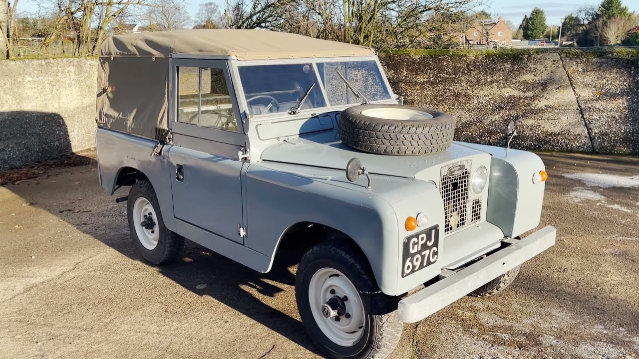 land rover series 2a 88in petrol soft top for sale walkaround + engine starting, idling