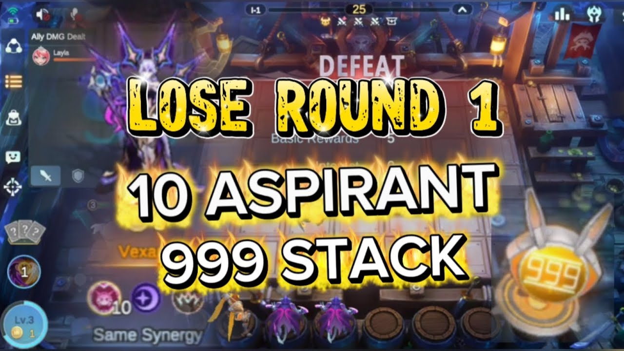 Revenge After Losing Round 1 | 10 Aspirant 999 Stacks - Magic Chess Go Go