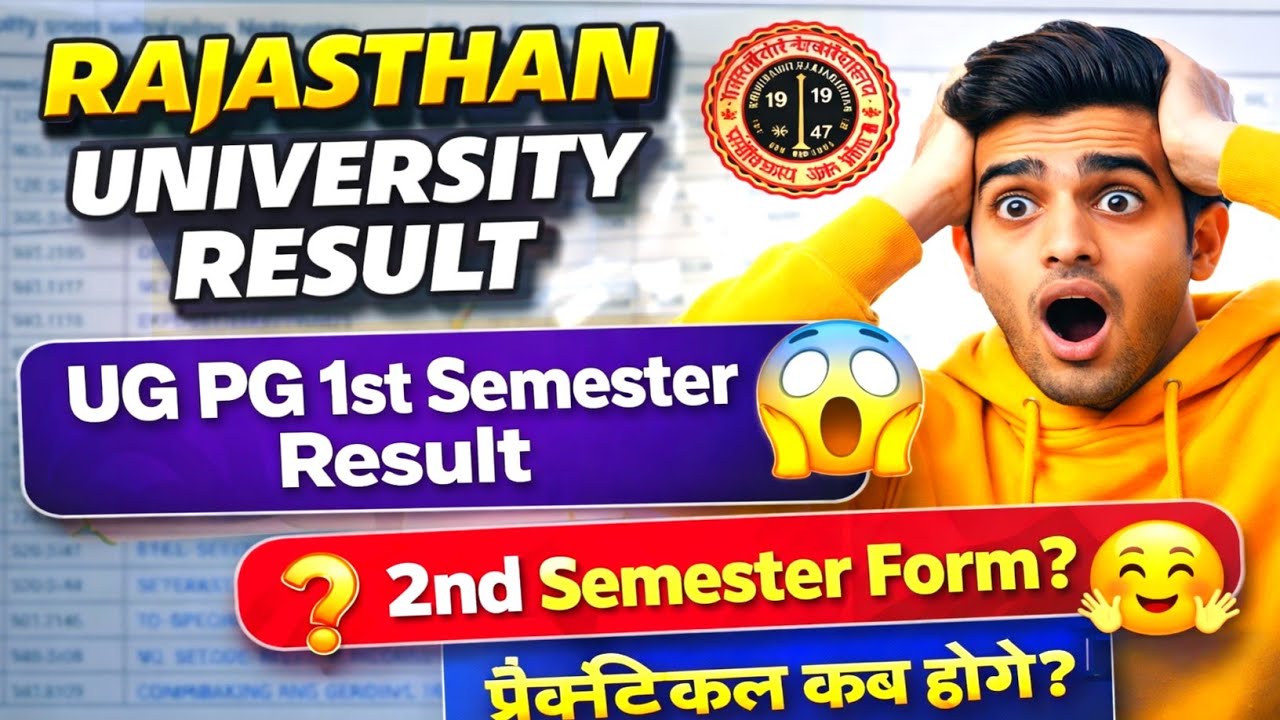 Rajasthan University 1st Semester Result 2026/Uniraj Non College Result 2026 | Practical Exam Dates