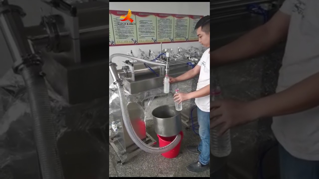 machine de remplissage de liquide horizontale semi-automatique, plage de remplissage de 1L &agrave; 5L