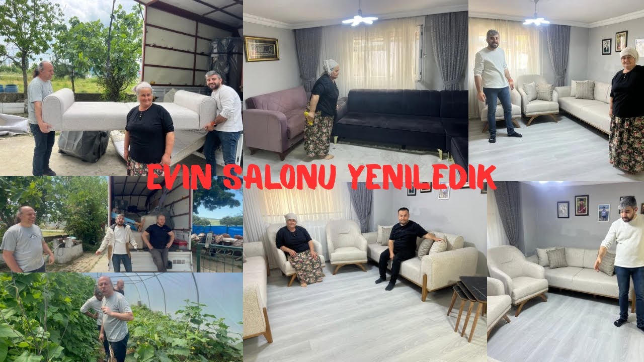 Yeni evi düzüyoruz🏠altkat gelin evi oldu❤salon takımları geldi #home #eşya #koltuktakımı #mobilya