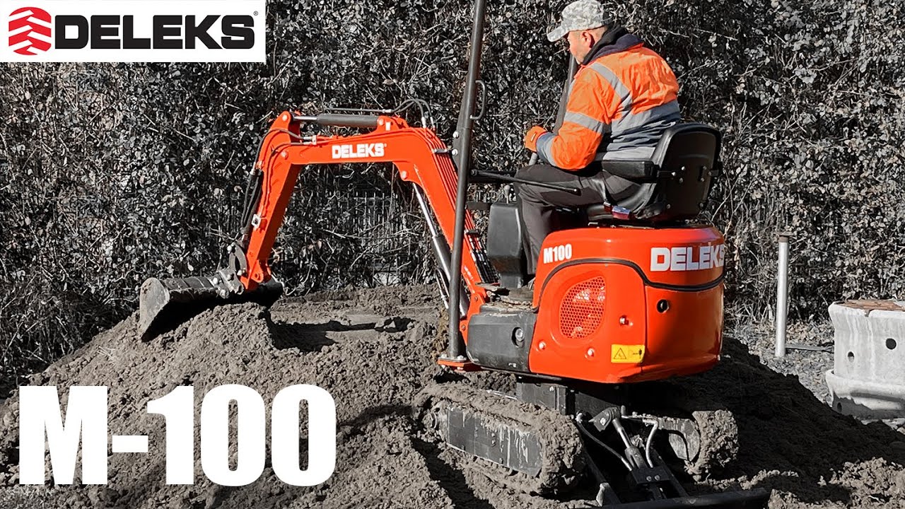 DELEKS M100 Мини-экскаватор компактный с резиновыми гусеницами, Кубота 2-3 цилиндровый двигатель