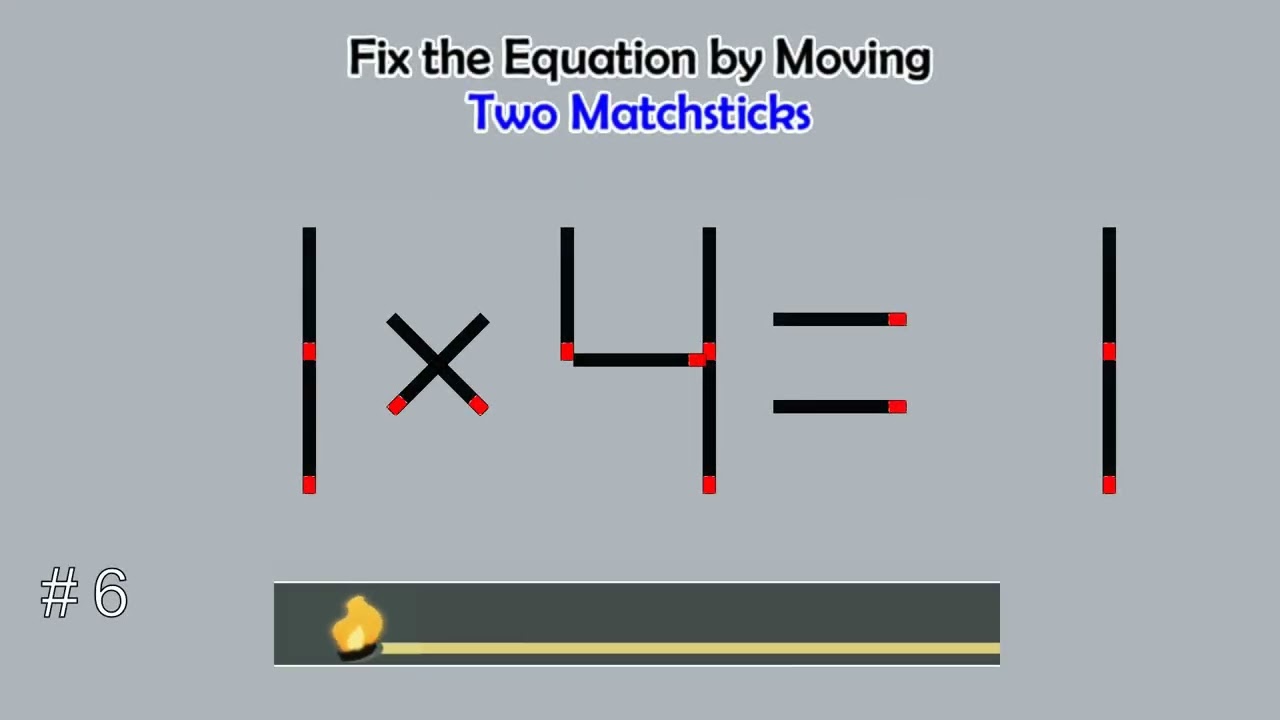 Matchstick Studio #  | Fix the math equation by moving one or two matchsticks |Logic puzzles