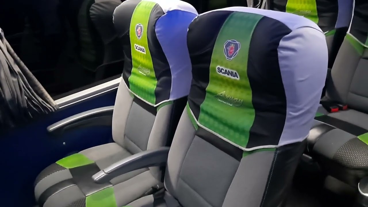 Uniendo Ecuador y Perú Azuay internacional turnos diarios 21h00 bus marcopolo DD scania k410