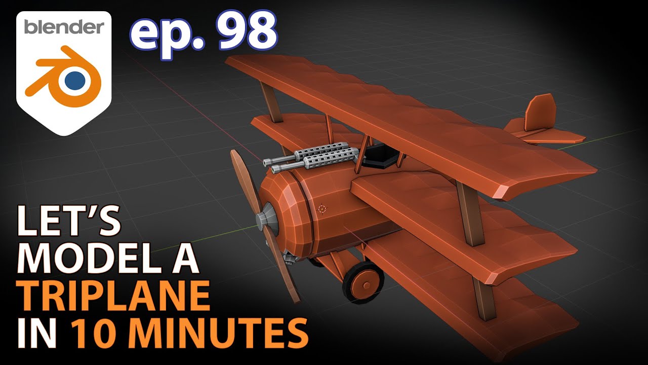 Let's model a TRIPLANE in 10 MINUTES - Ep 98 - Blender 2.93