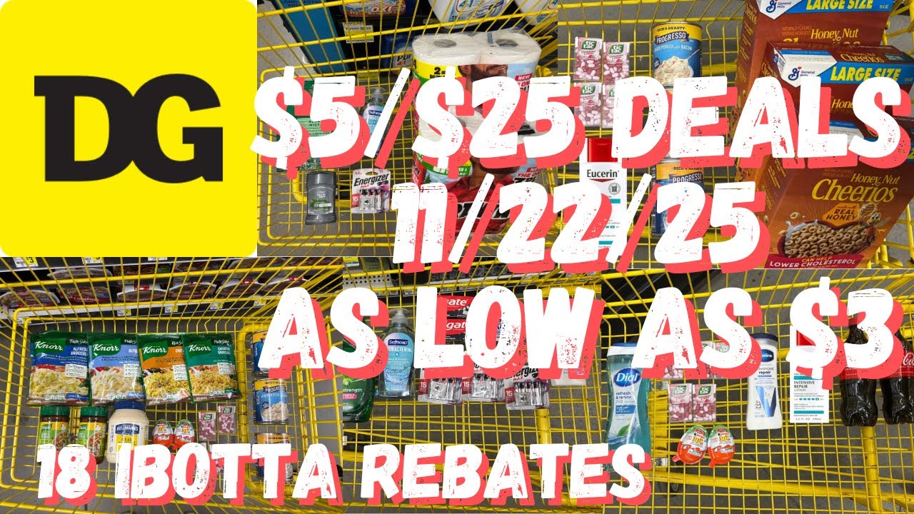 Dollar General: предложения $5/$25 &mdash; 22.11.25 &mdash; 18 скидок Ibotta