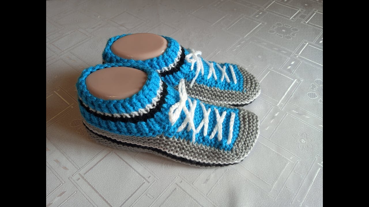 Плетени Терлици #80 - (Knitted Slippers) (Тапочки спицами) (Patik) (Pantufas passo a passo)