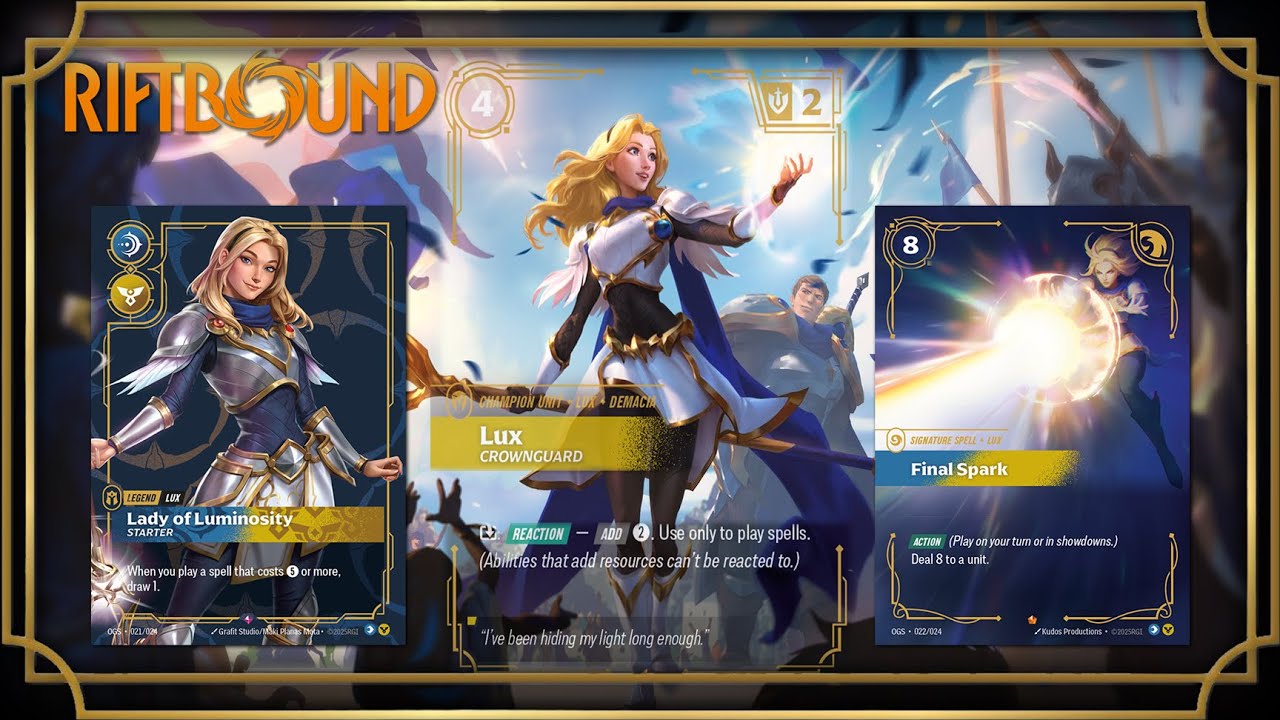 Riftbound TCG – Как играть за Люкс Леди Сияния (карточная игра League of Legends)