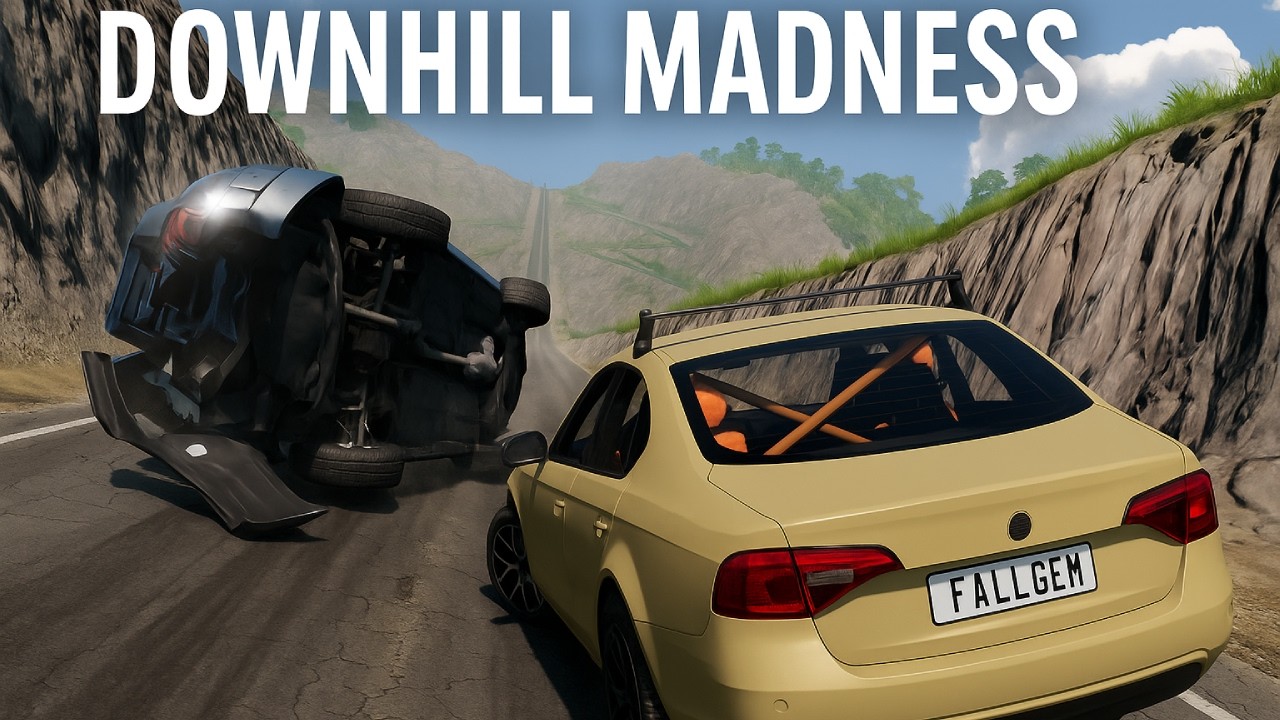 Downhill Mayhem on the World's Most Dangerous Road – BeamNG Edition | Destruction drive