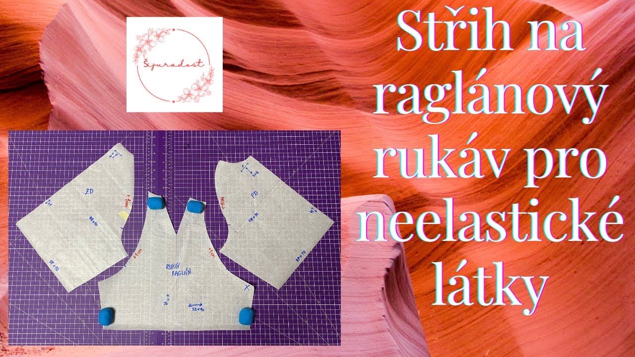 Střih na raglánový rukáv pro neelastické látky-návod na zhotovení střihu