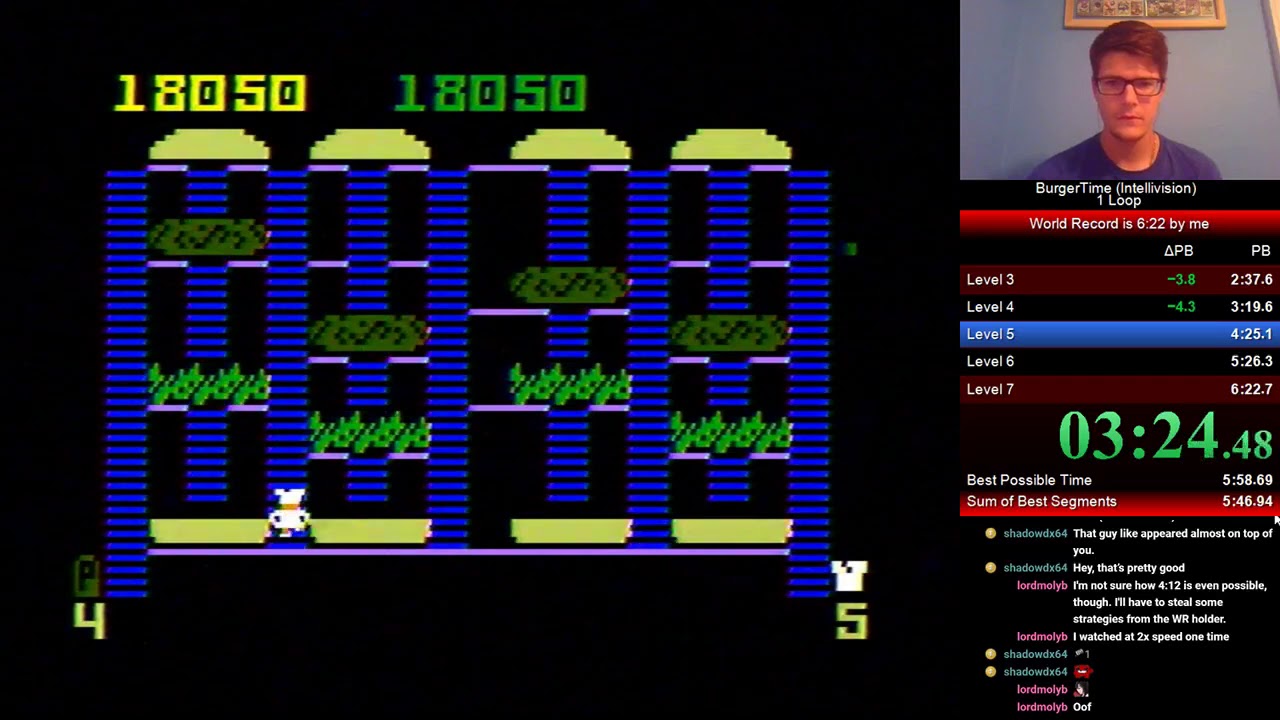 BurgerTime (Intellivision) 1 Loop in 6:09 [World Record]