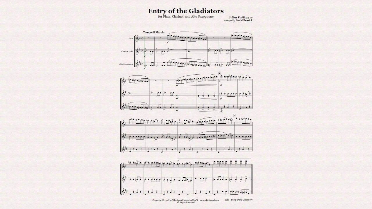 Entry of the Gladiators Flute/Clarinet/Sax Trio
