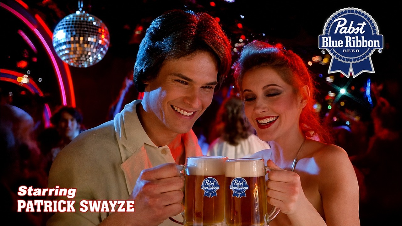 70's Pabst Blue Ribbon Beer Commercial Starring Patrick Swayze