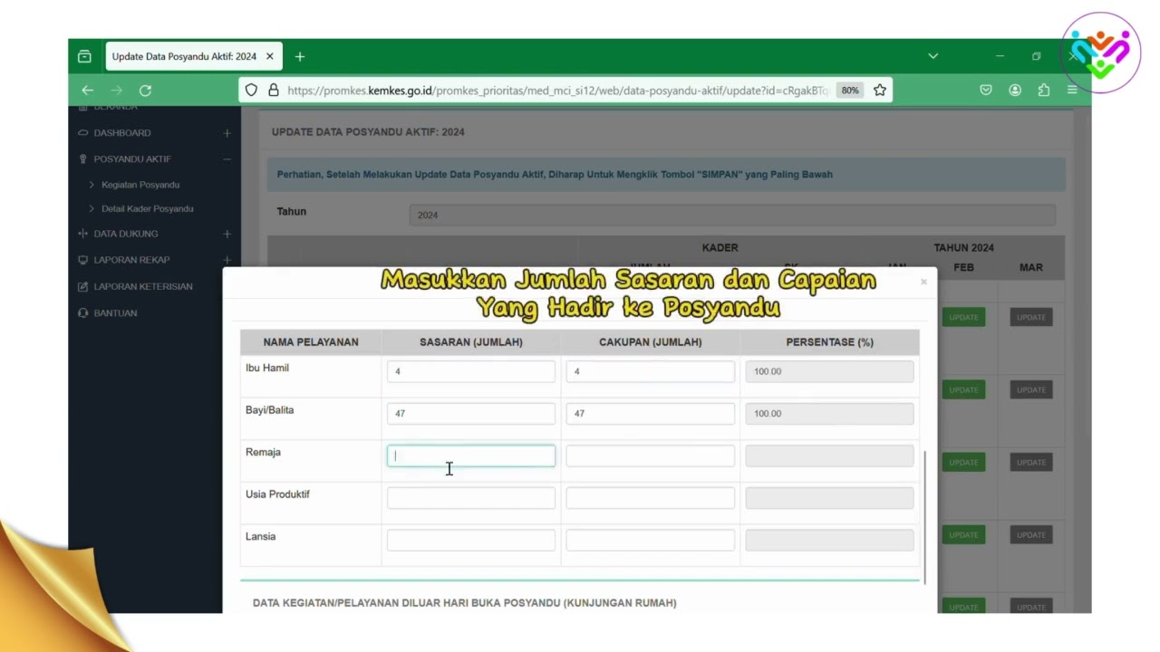 TUTORIAL penginputan microsite promkes kegiatan posyandu