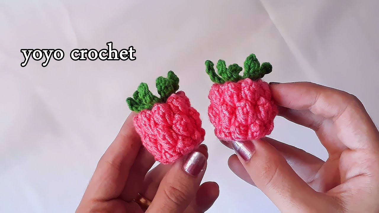 كروشية توت العليق - أصنعى ديكور رائع للمطبخ من بقايا الخيوط  - Crochet raspberry #يويو_كروشية