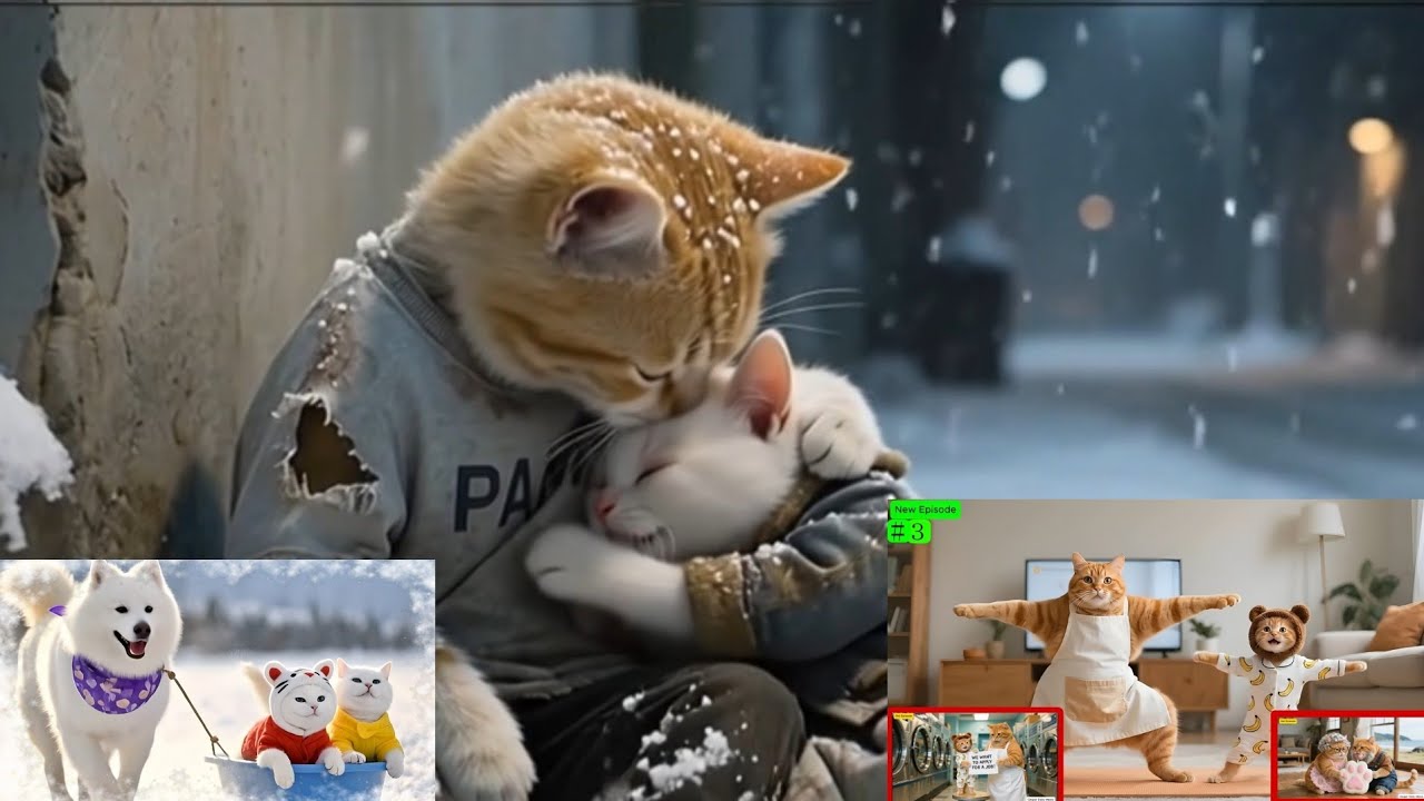 3 cat stories at the same time 🐱😸😺🐾 | Ai animal stories| #cat #mamacat #animation #catstory #kitten 
