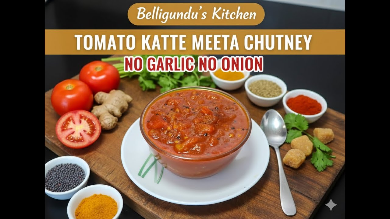 First upload for this year  VIRAL Sweet n Spicy Tomato Chutney | टमाटर की मीठी चटनी Tomato  chutney