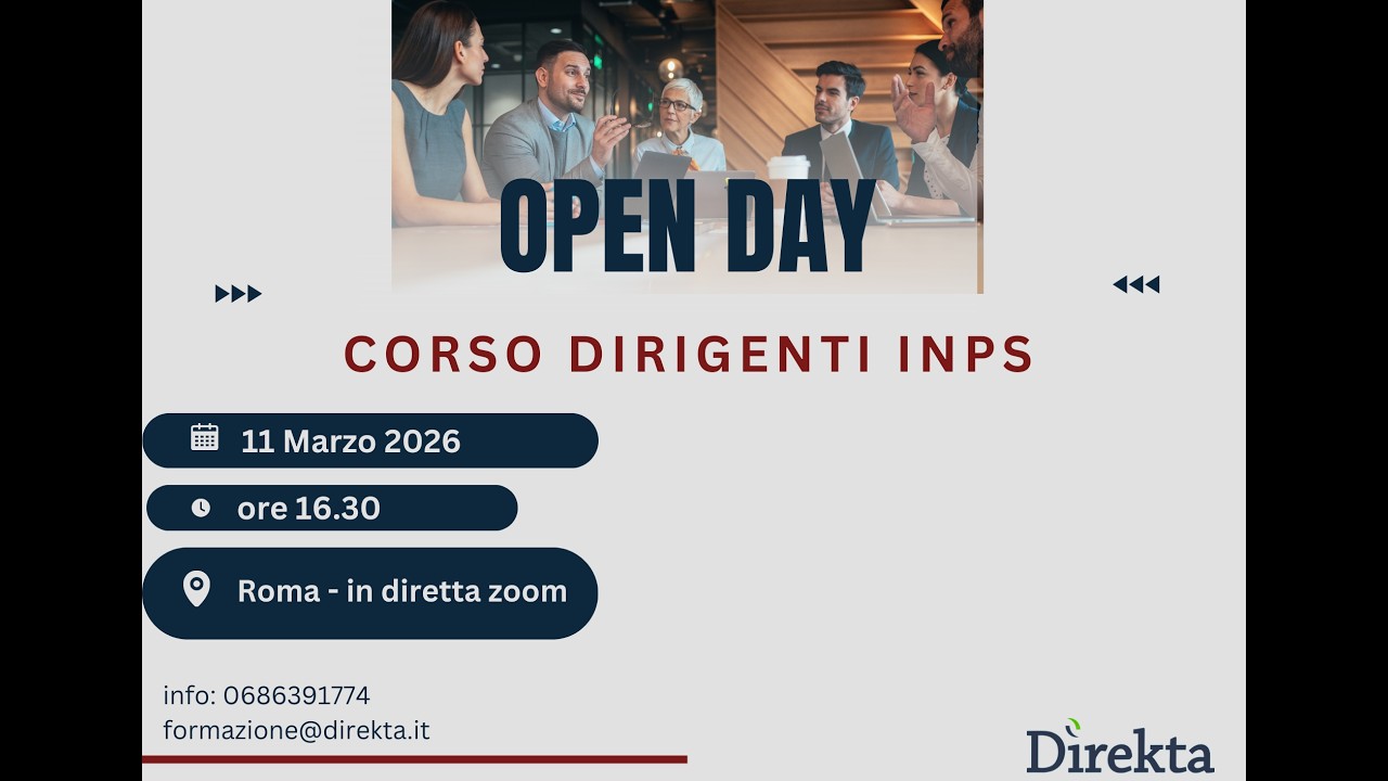 OPEN DAY  - CORSO DIRIGENTI INPS 49 POSTI