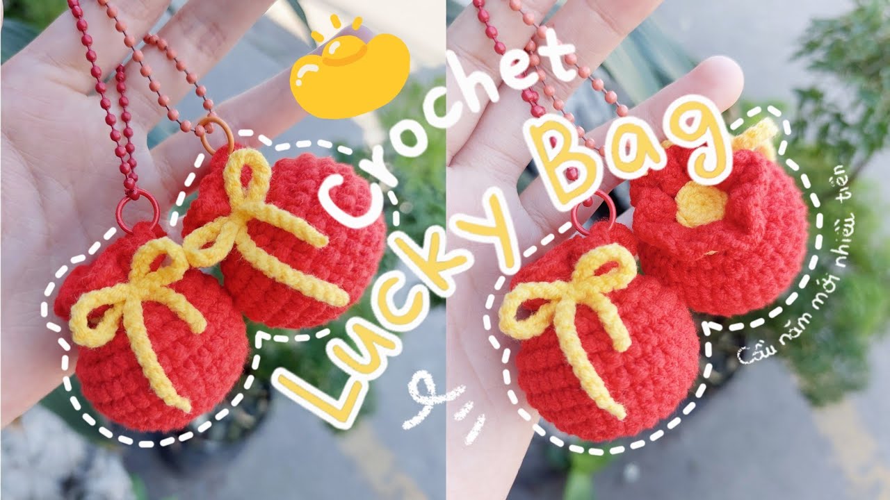 Crochet LUCKY BAG | Crochet MONEY BAG | Móc len TÚI MAY MẮN | Lem'n Do