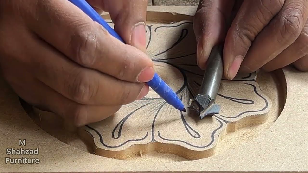 Easy and Beautiful Wood Carving Flower Design With Router Machine Bits for beginners 
