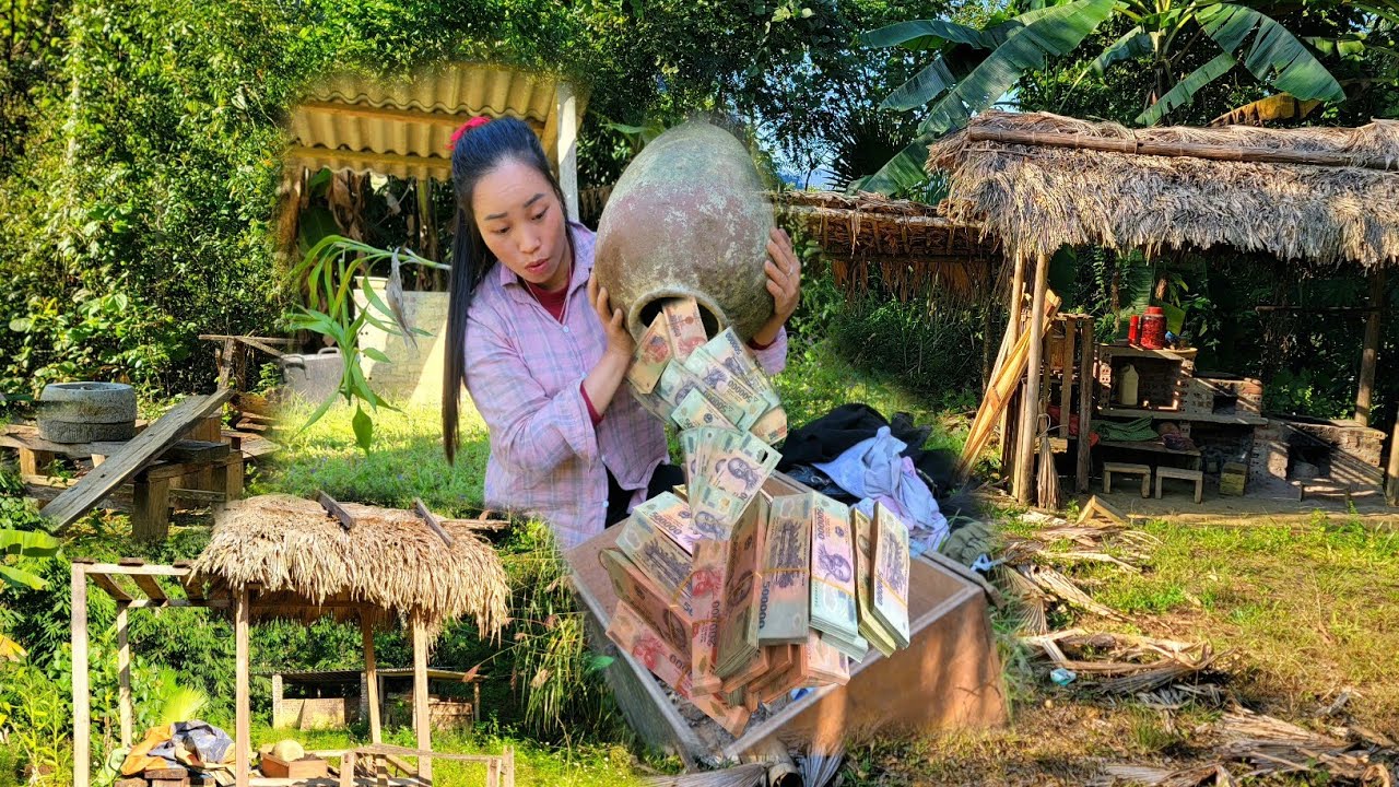single girl: lucky to pick up money in an abandoned house