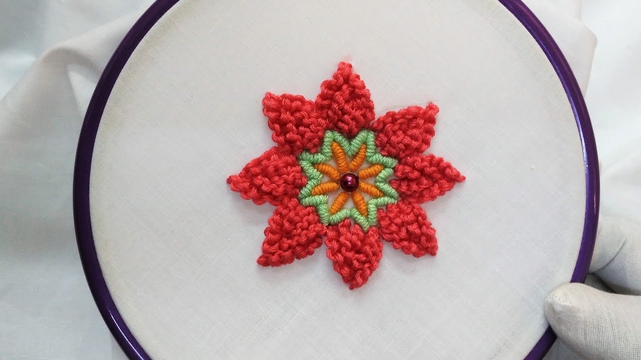 Hand Embroidery - Cast-on knot and Bullion knot Stitch