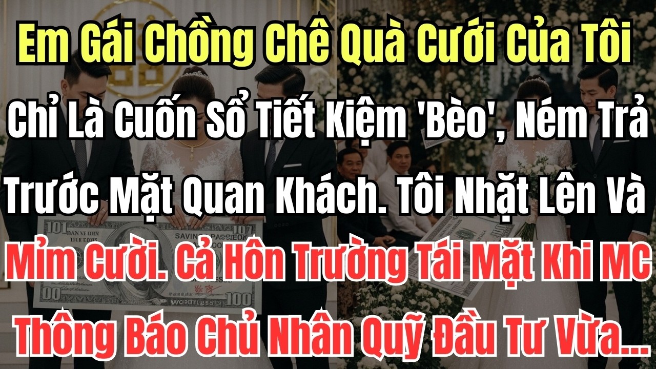 Em Gái Chồng Chê Quà Cưới Của Tôi Chỉ Là Cuốn Sổ Tiết Kiệm 'Bèo', Ném Trả Trước Mặt Quan Khách.