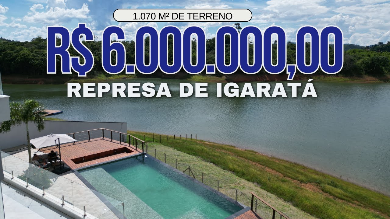 CASA DE FRENTE PARA A REPRESA DE IGARATÁ COM RAMPA DE ACESSO PARA REPRESA - TOUR COMPLETO.