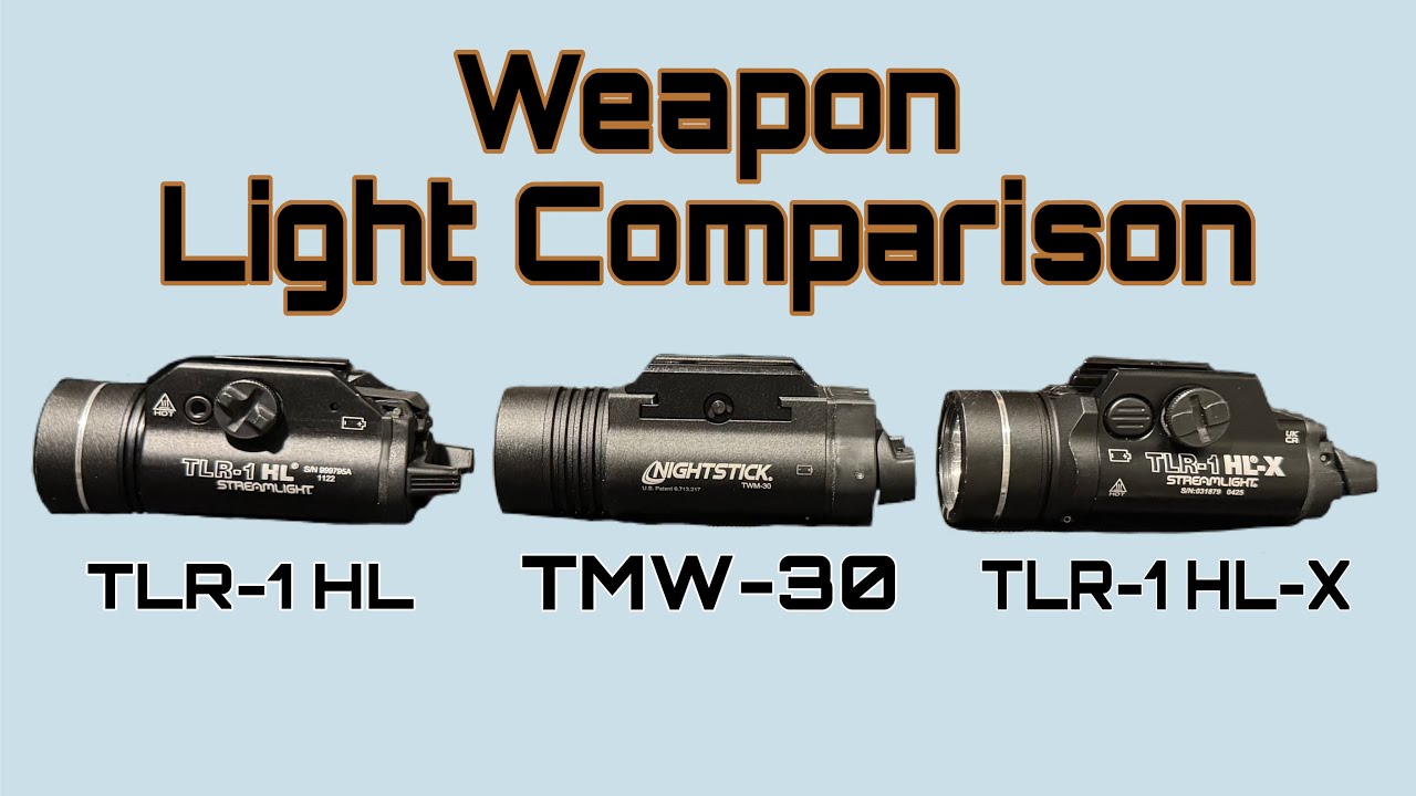 Сравнение оружейных фонарей Streamlight TLR-1HL, Nightstick TMW-30 и Streamlight TLR-1HL-X