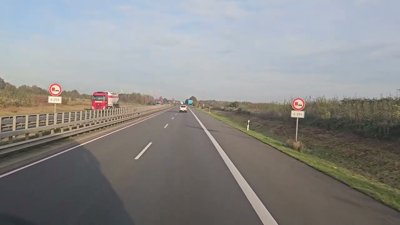 319 4K POV Real Truck Driving MAN TGX 520 Netherlands Border to Germany A1