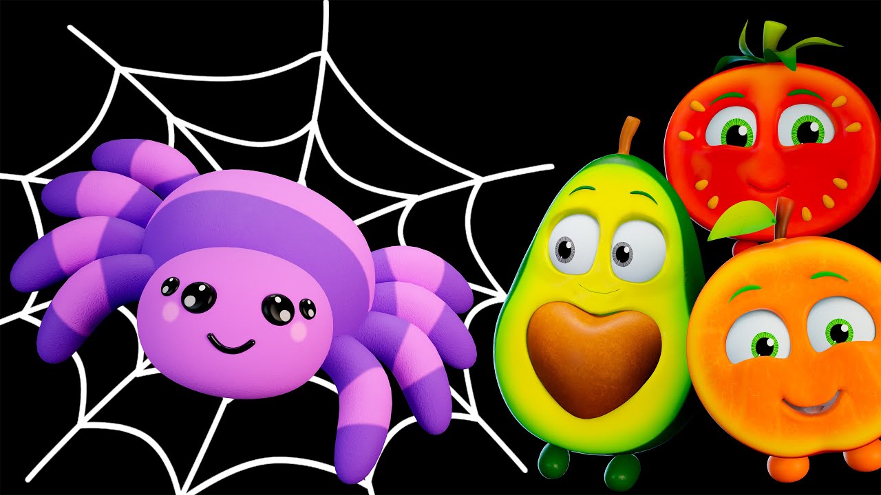 La Araña Pequeñita 🕷️ ¡y sus Amigos Sorpresa! (Aguacate y Tomate) | Música Sensorial para Niños 🎶🍓