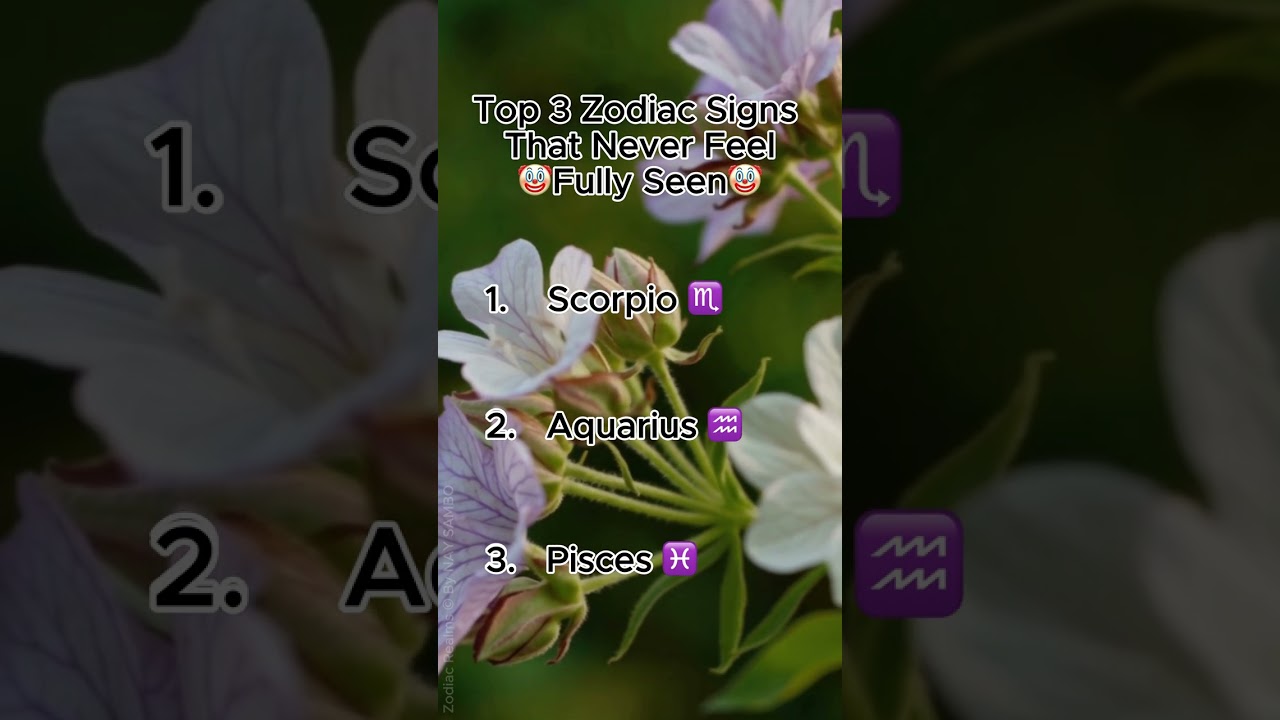 Top 3 Zodiac Signs That Never Feel Fully Seen. #ZodiacSigns #Horoscope #AstrologyFacts #ZodiacEnergy