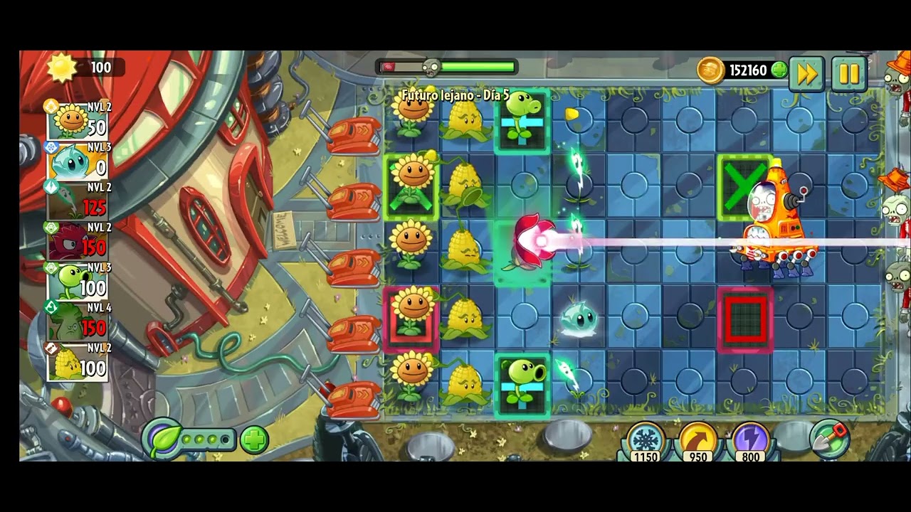 Plantas vs Zombies 2 Futuro lejano-Día 5