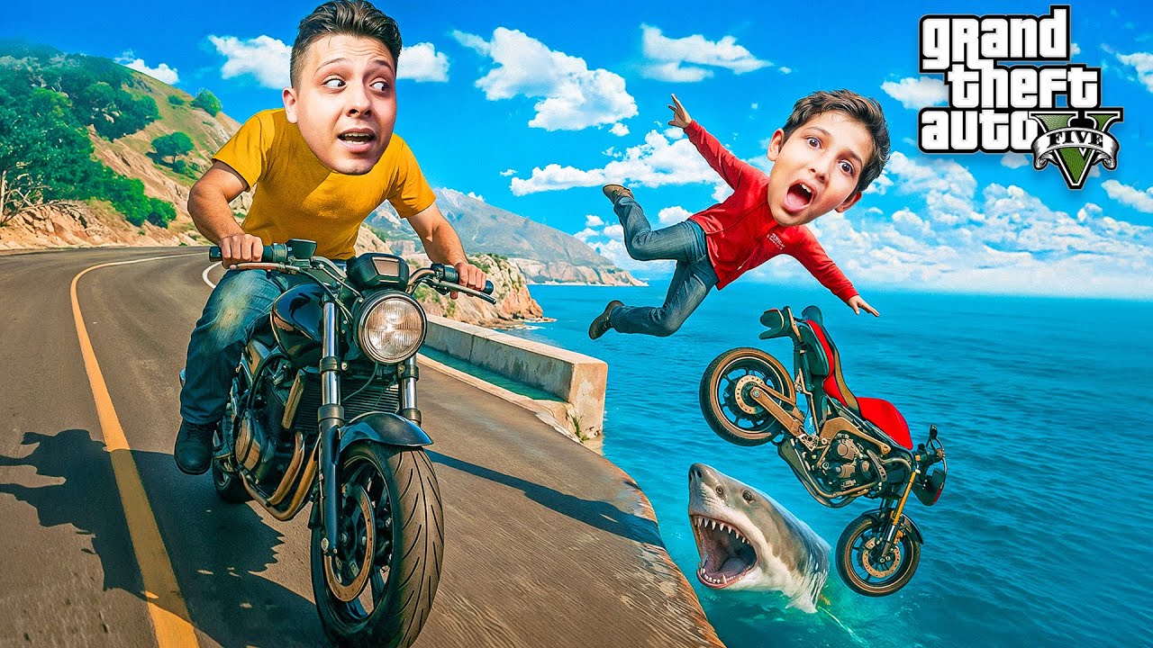 خليت القرش يوكل اخوي الصغير😱| GTA V