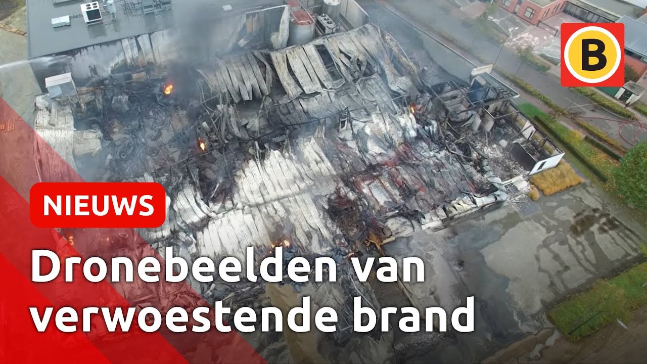 VERWOESTING door BRAND vastgelegd met DRONE | Omroep Brabant