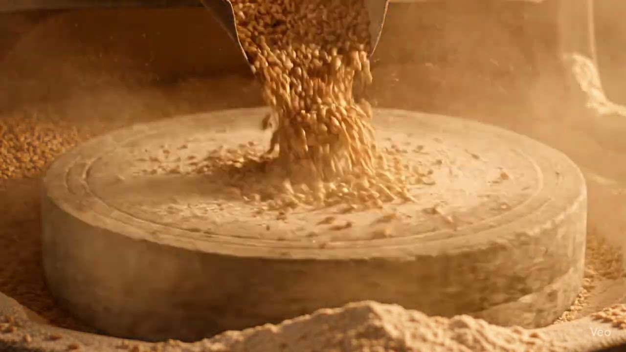 ASMR | Traditional Wheat Grinding in Chakki | Relaxing Flour Mill Sounds