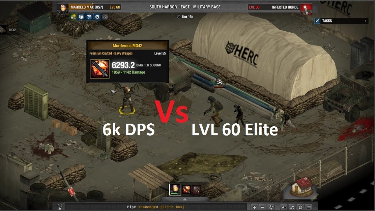The Last Stand Dead Zone - MG42 6K DPS Vs Zombie Elite Unique.
