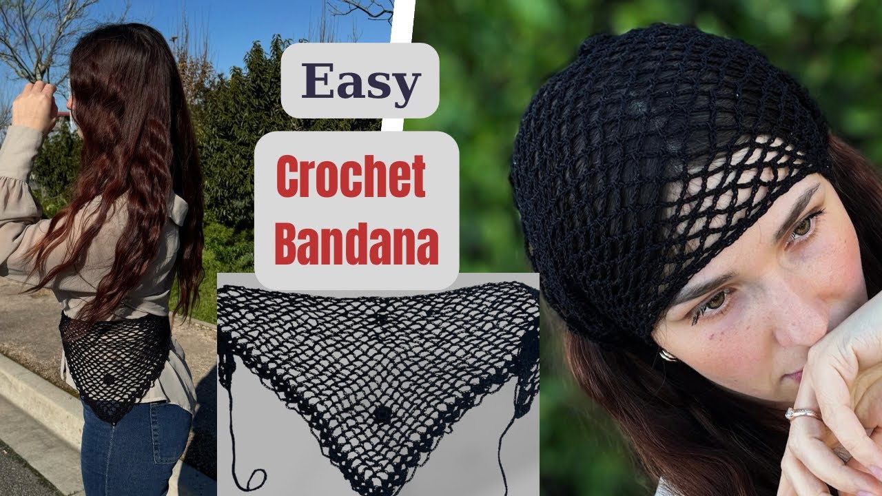 Tutorial  Crochet Bandana for Beginners | Lightweight Summer Headscarf , crochet wrapskirt tutorial