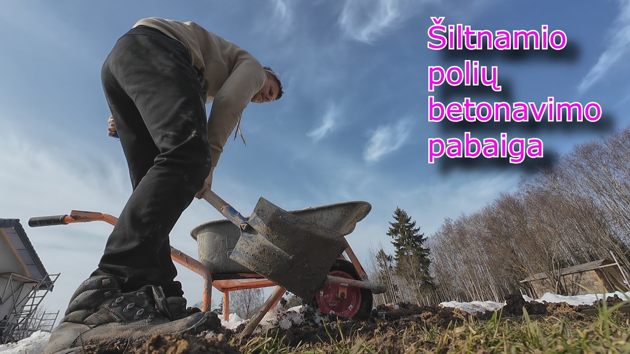 Kovo 11 2/ Šiltnamio polių betonavimo pabaiga/ Blokeliai pamatui
