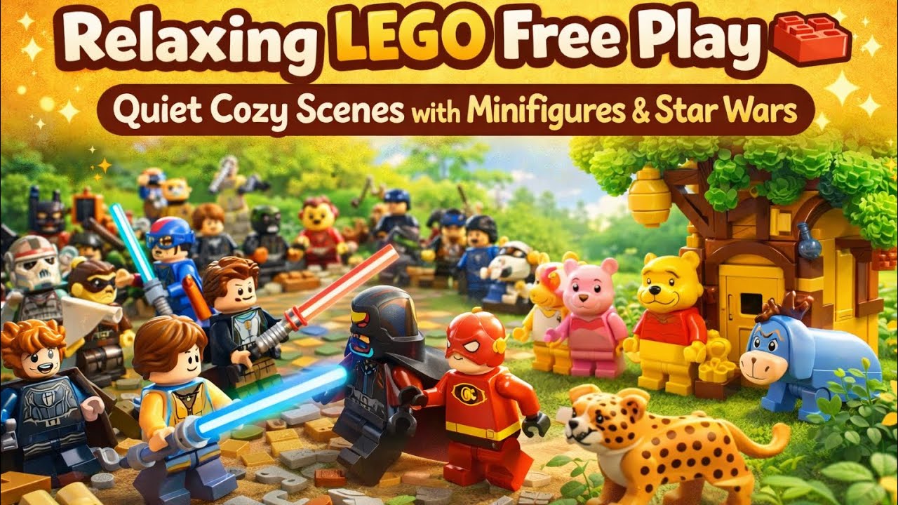 Relaxing LEGO Free Play 🧱 Quiet Cozy Scenes with Minifigures, Star Wars & More