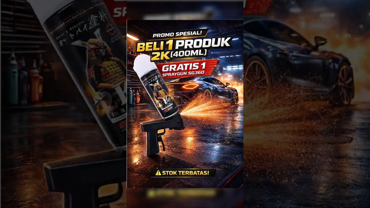 Beli Samurai Paint 2K 400ml gratis AERO GUN 🔥Pemula jadi lebih nyaman, hasil makin rapi 