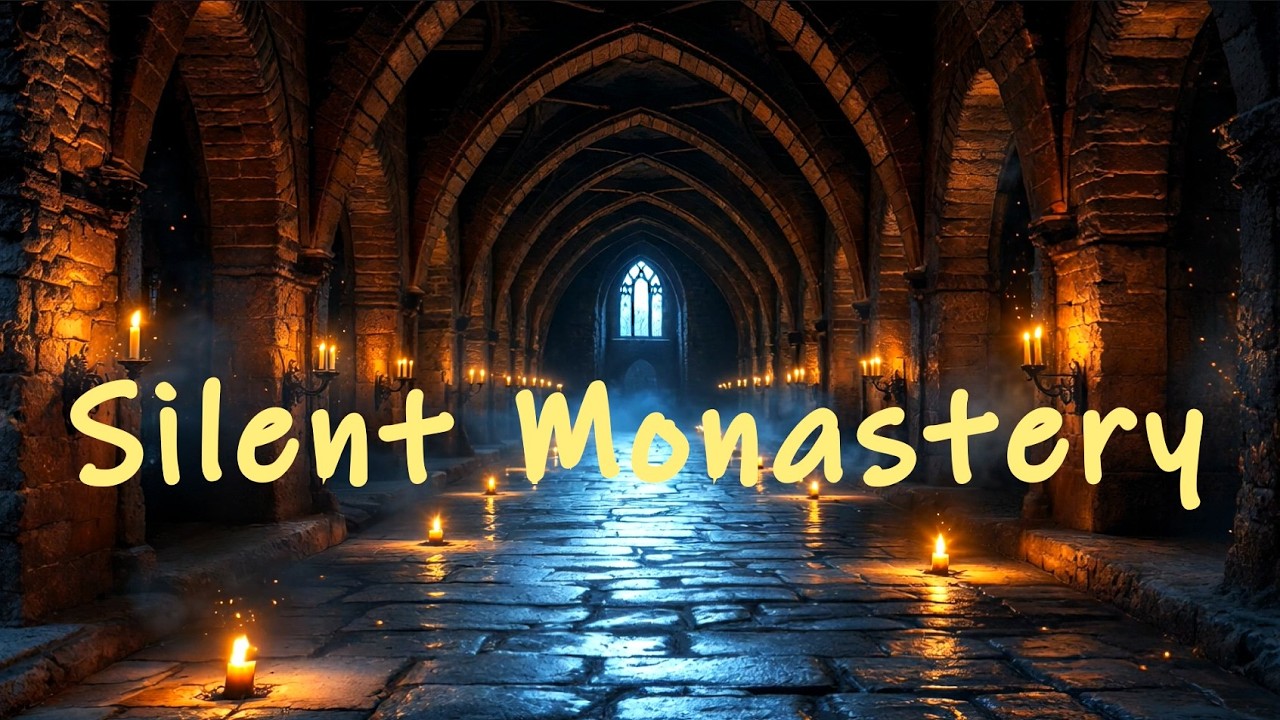 16th Century Monastery Garden Night 🕯️ Gregorian Chant & Prayer Ambience