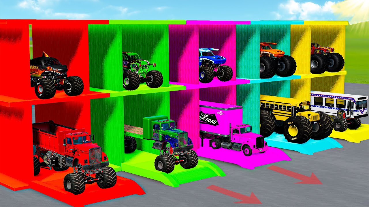 10 Monster Trucks from COLORFUL BOXES 2 - Monster Truck Crashes
