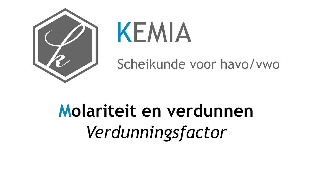 Molariteit en verdunnen: Verdunningsfactor