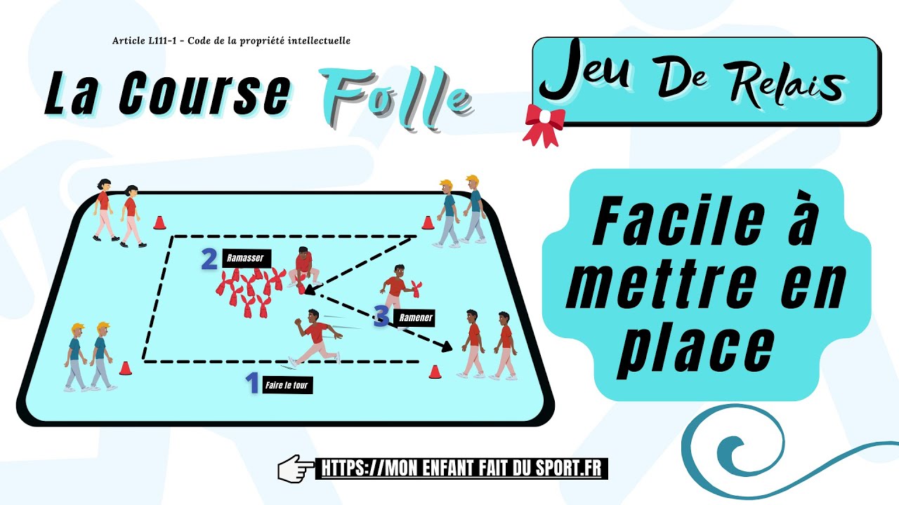 Règle du jeu de la course folle jeu de relais sportif pour enfant
