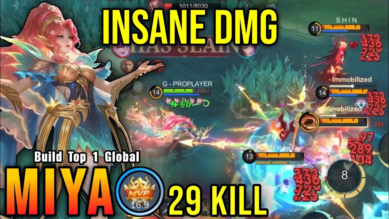 29 Kills!! Insane Damage Miya Monster Gold Laner!! - Build Top 1 Global Miya ~ MLBB